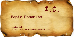 Papir Domonkos névjegykártya